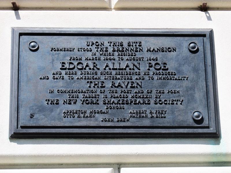 Edgar Allan Poe Home Site plaque - New York City - History's Homes