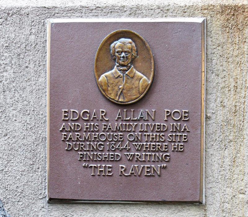 Edgar Allan Poe Home Site plaque - NYC - History's Homes