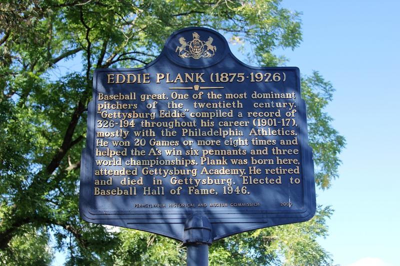 Eddie Plank Historical Marker - Gettysburg - History's Homes