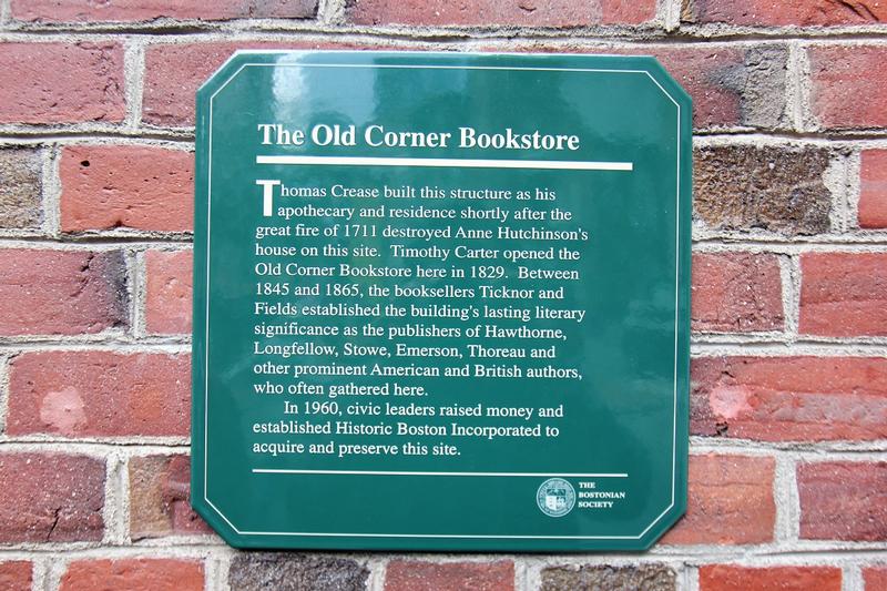 Old Corner Bookstore marker - Boston - History's Homes