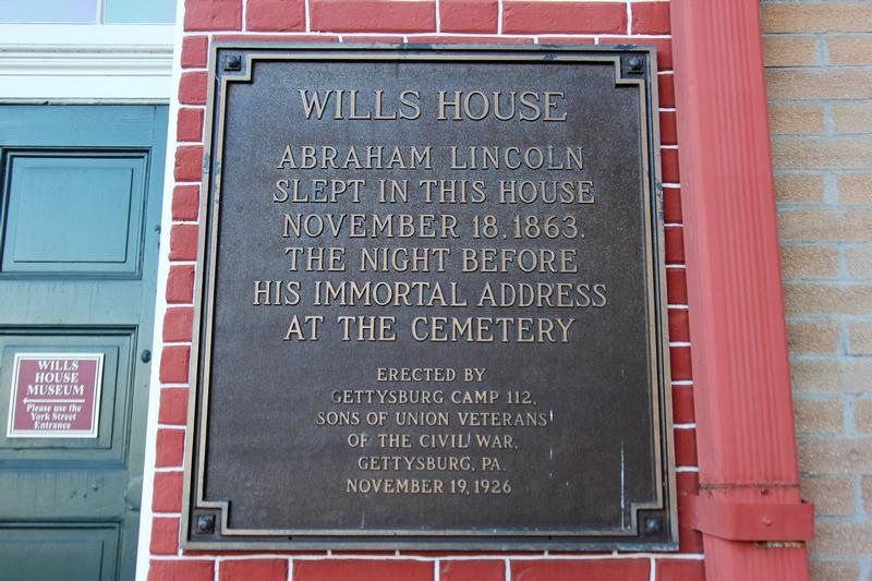 David Wills House plaque - Gettysburg - History's Homes