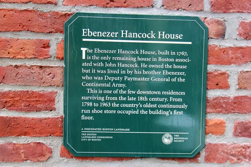Ebenezer Hancock House marker - Boston - History's Homes