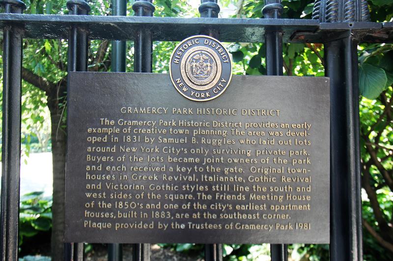 Gramercy Park historic marker - NYC - History's Homes