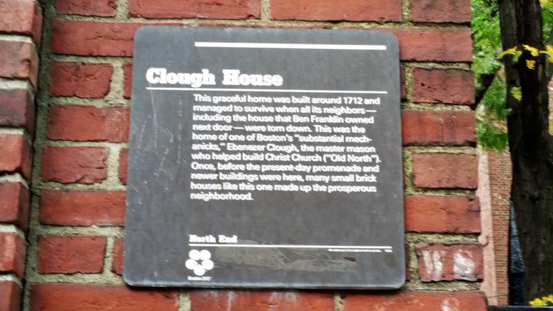 Clough House marker - Boston - History's Homes