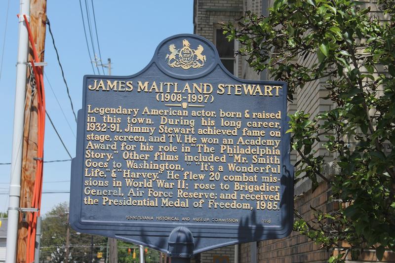James Stewart Birthplace marker - Indiana, PA - History's Homes