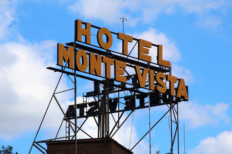 Hotel Monte Vista sign - Flagstaff - History's Homes