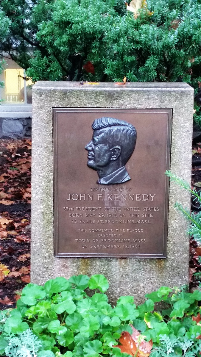 John F. Kennedy Birthplace marker - Brookline - History's Homes