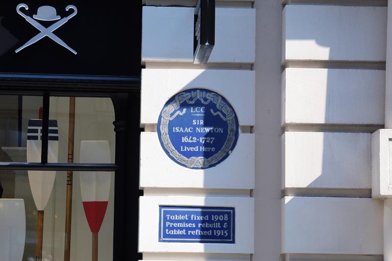 Sir Isaac Newton Home Site plaque - London - History's Homes