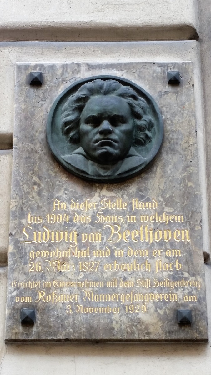 Beethoven Death Site plaque - Vienna - History's Homes