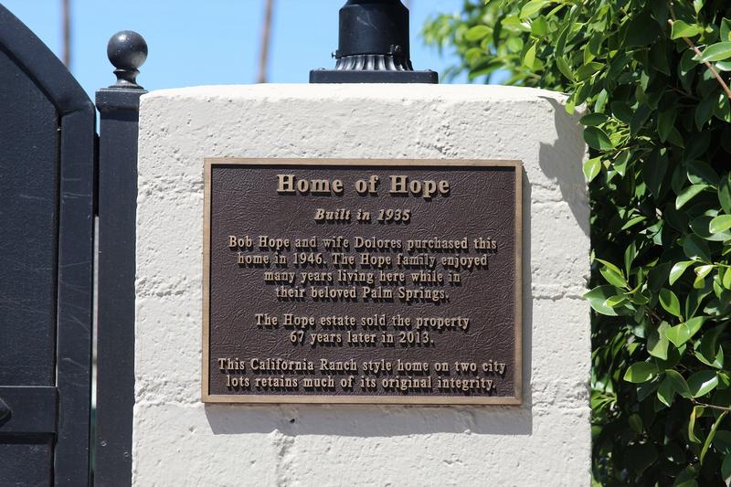 Bob Hope Home #2 plaque - Palm Springs 