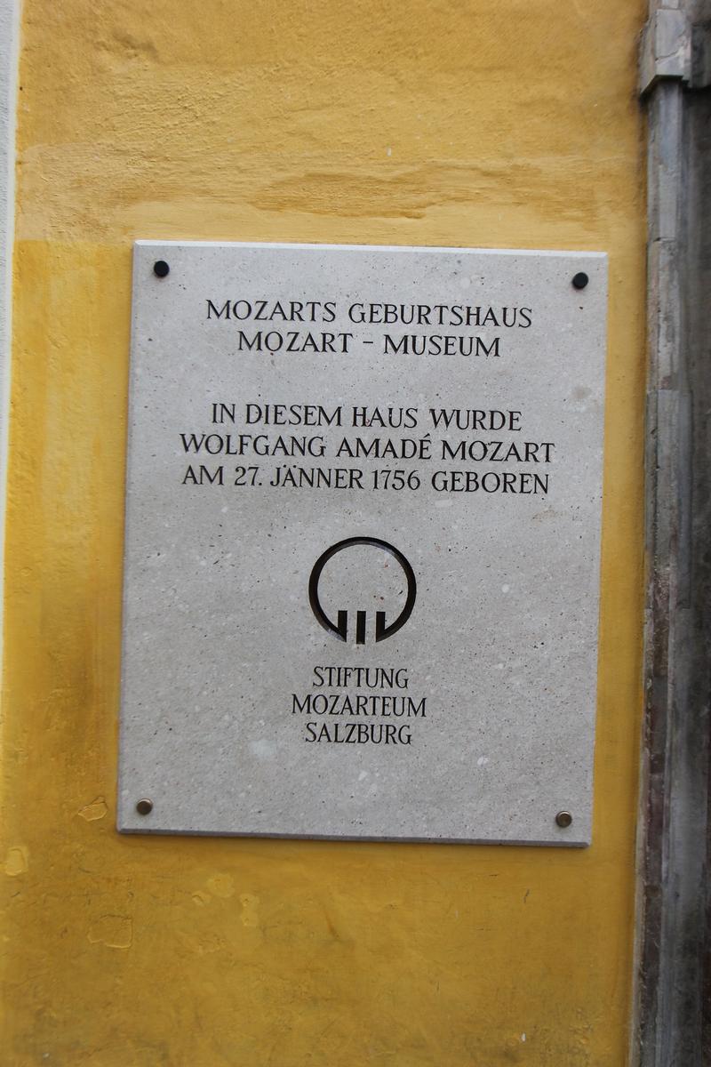 Mozart Geburtshaus sign - Salzburg - History's Homes