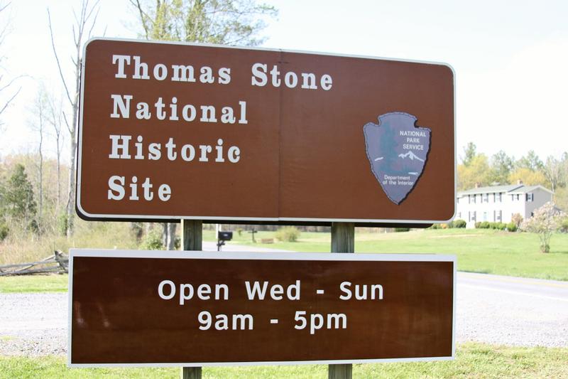 Thomas Stone National Historic Site sign - MD - History's Homes