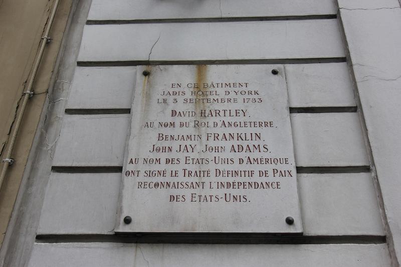 Treaty Of Paris marker - Paris - History's Homes