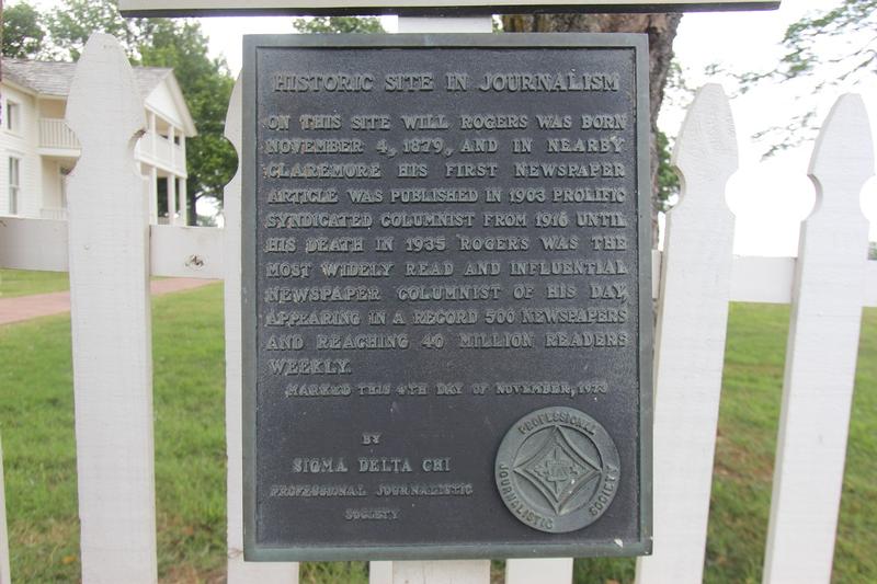 Will Rogers Birthplace plaque - OK - History's Homes