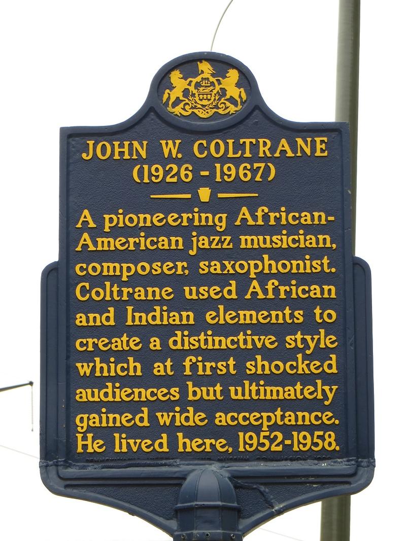 John Coltrane Home marker - Philadelphia - History's Homes