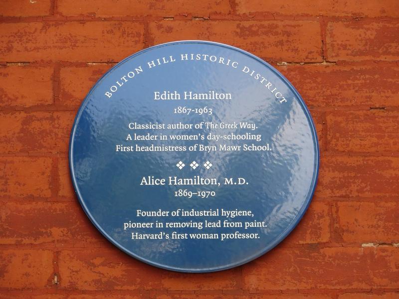 Edith Hamilton Home plaque - History's Homes