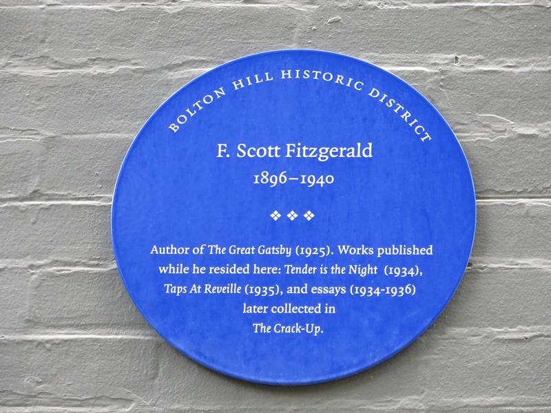 F. Scott Fitzgerald Home plaque - Baltimore - History's Homes