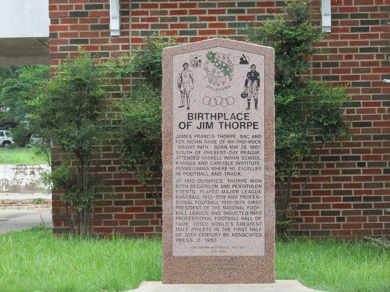 Jim Thorpe Birthplace Site marker - Prague, OK - History's Homes