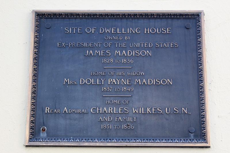 Dolley Madison House plaque - Washington, D.C. - History's Homes