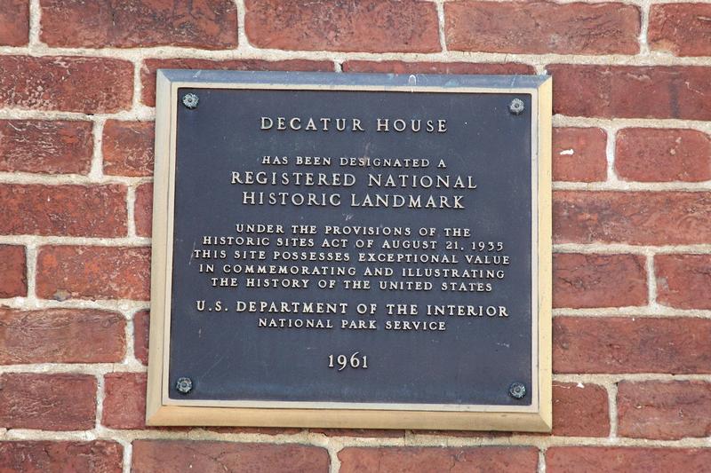 Decatur House plaque #1 - Washington, D.C. - History's Homes