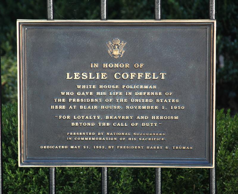 Leslie Coffelt plaque - Washington, D.C. - History's Homes