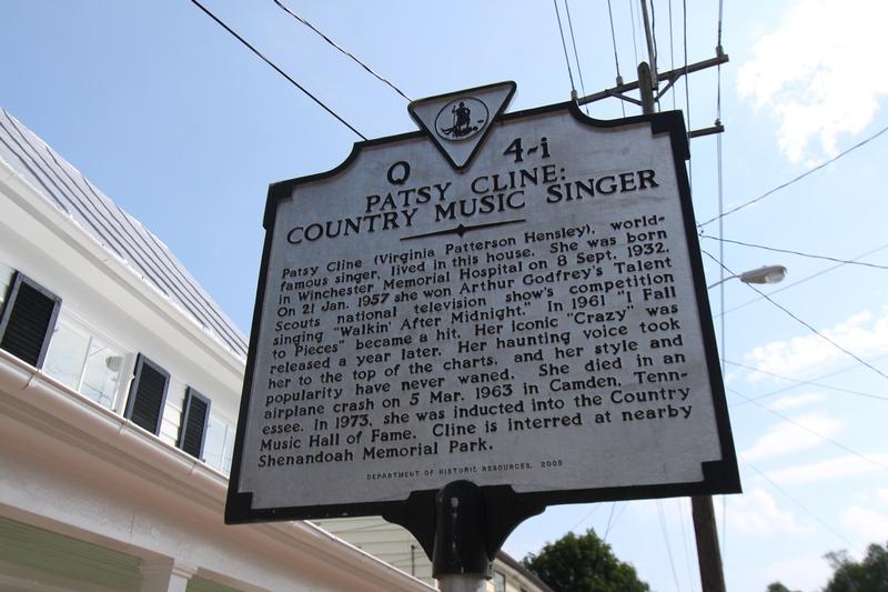 Patsy Cline marker - Winchester, VA - History's Homes