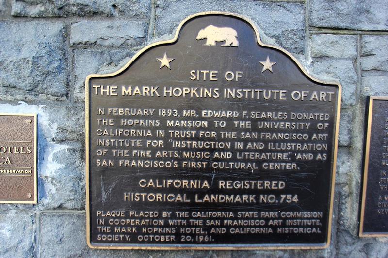 Mark Hopkins Institute plaque - San Francisco - History's Homes