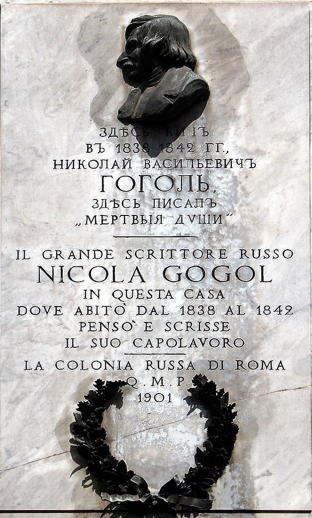 Nikolai Gogol Home plaque - Rome - History's Homes
