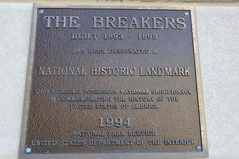 The Breakers plaque - Newport - History's Homes