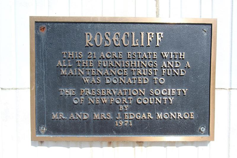 Rosecliff plaque - Newport - History's Homes