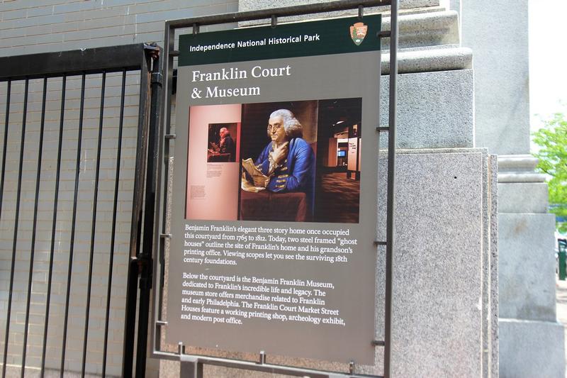 Franklin Court sign - Philadelphia - History's Homes