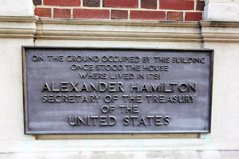 Alexander Hamilton Home Site plaque - Philadelphia - History's Homes